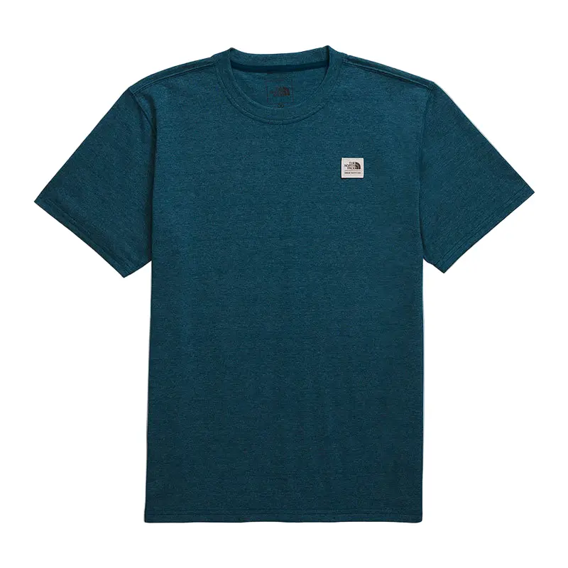The North Face Heritage Patch Heathered S/S Tee - Midnight Petrol 2Lo 1