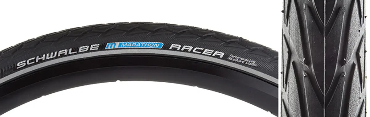 Tires Schwalbe Marathon Racer Perf Lite Raceguard 16X1.5 Bk/Bsk/Ref Sp-Grip E25 Wire 1