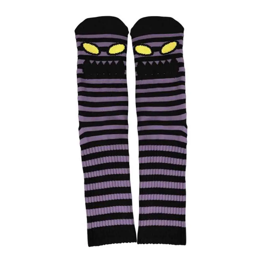 Toy Machine Face Mini Stripe Sock - Purple 1