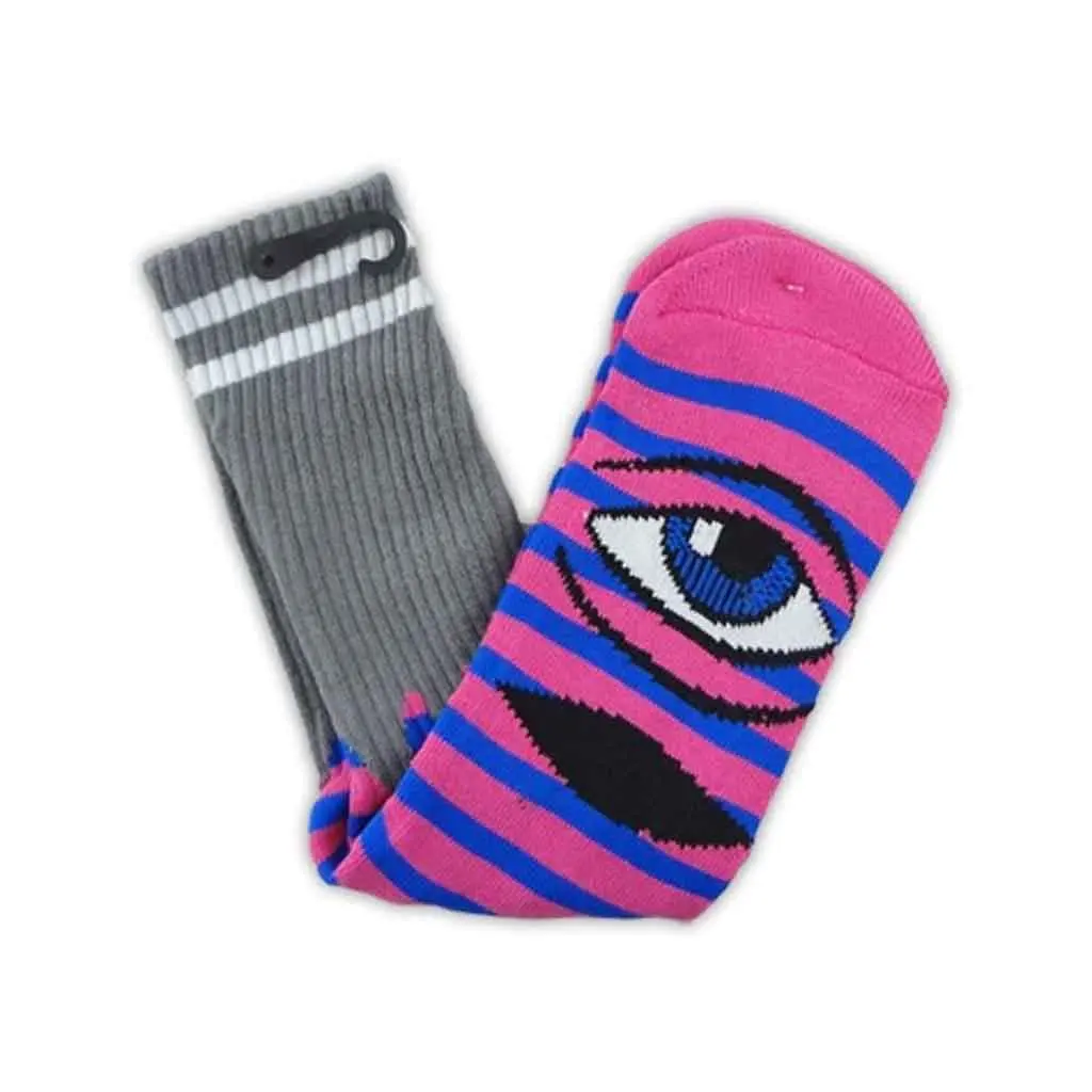 Toy Machine Sect Stripe Sock - Pink/Blue 1