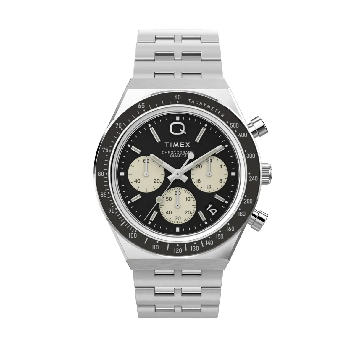 Q Timex Chronograph 40Mm - Black On Bracelet 1