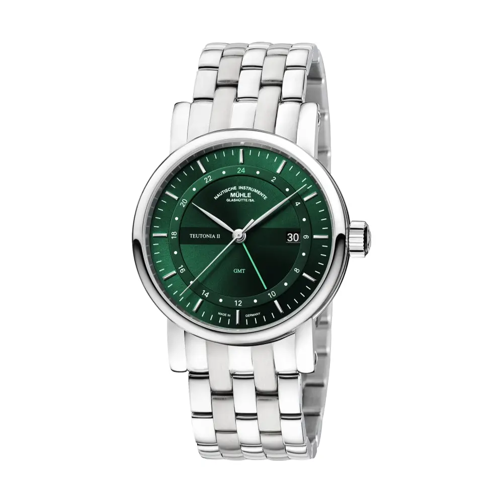 Teutonia Ii Gmt Green Dial 41Mm On Stainless Steel Bracelet 1