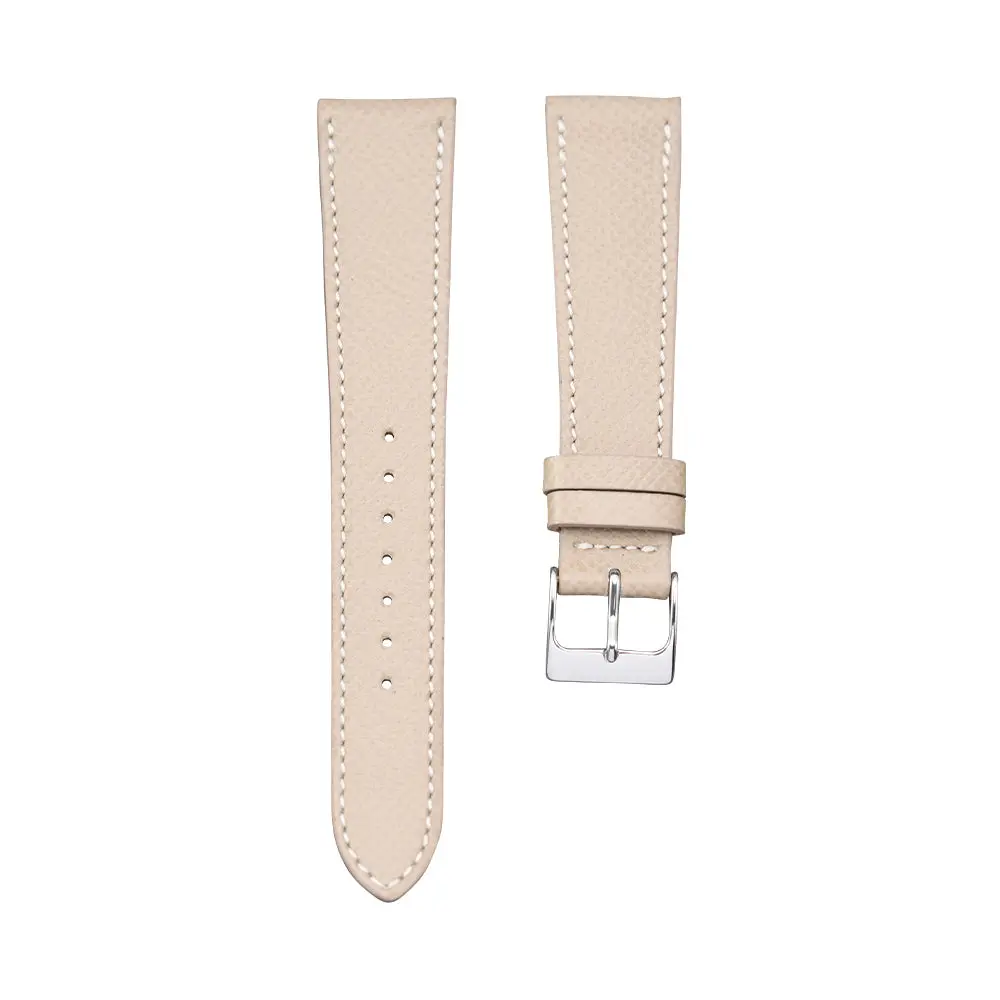 Beige Textured Calf Leather Strap 1