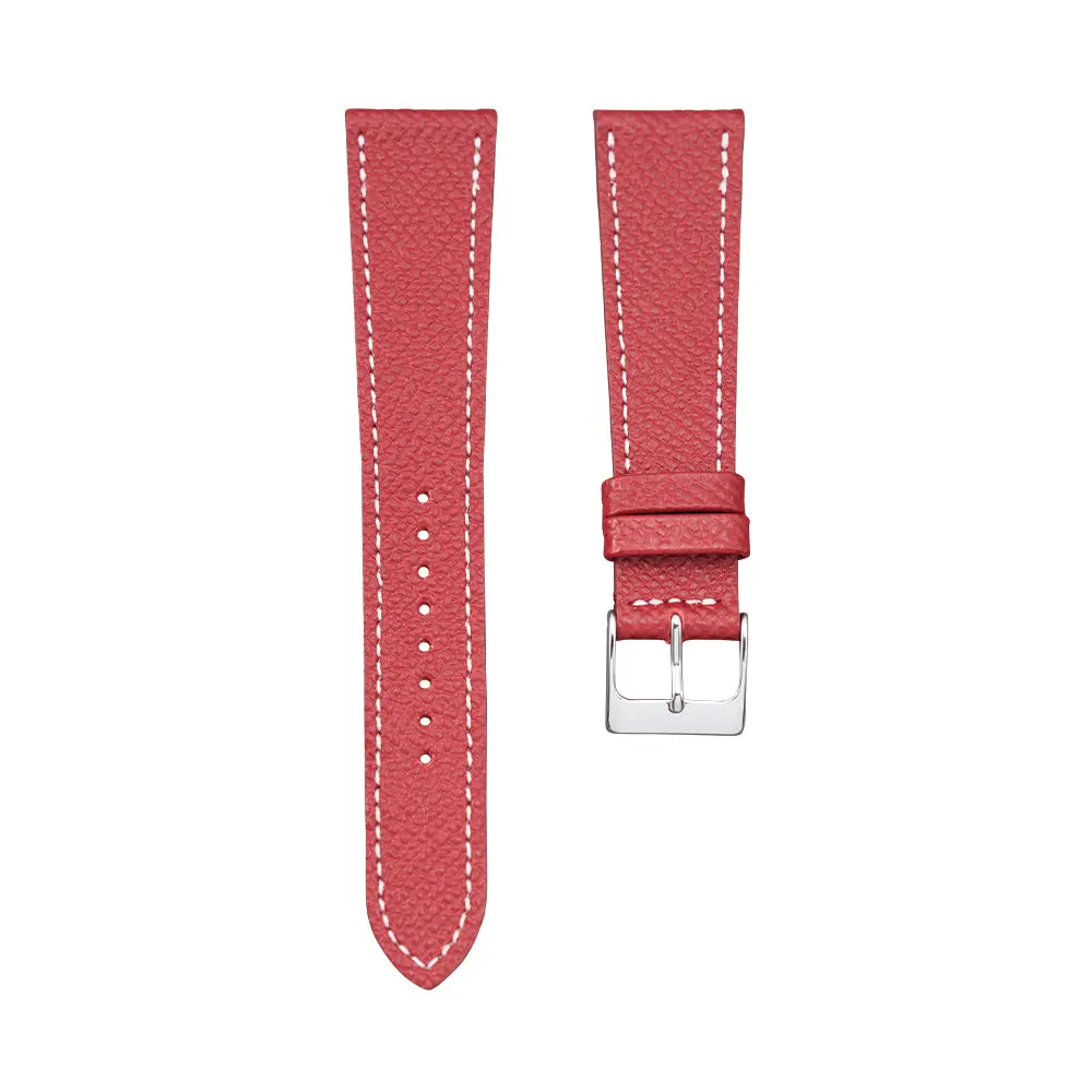 Red Textured Calf Leather Strap 1