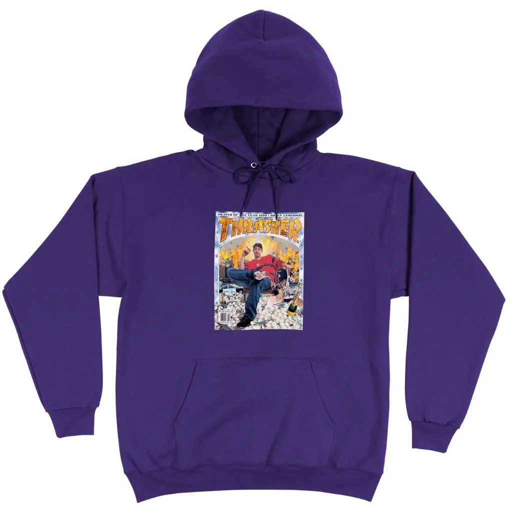 Thrasher Ba Soty Cover Hoodie - Purple 1
