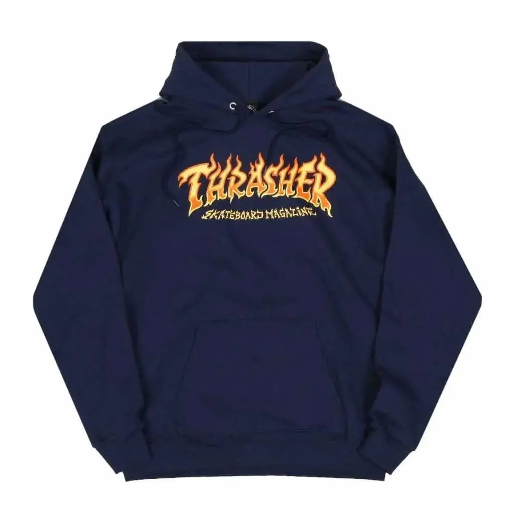 Thrasher Fire Logo Hoodie - Navy 1