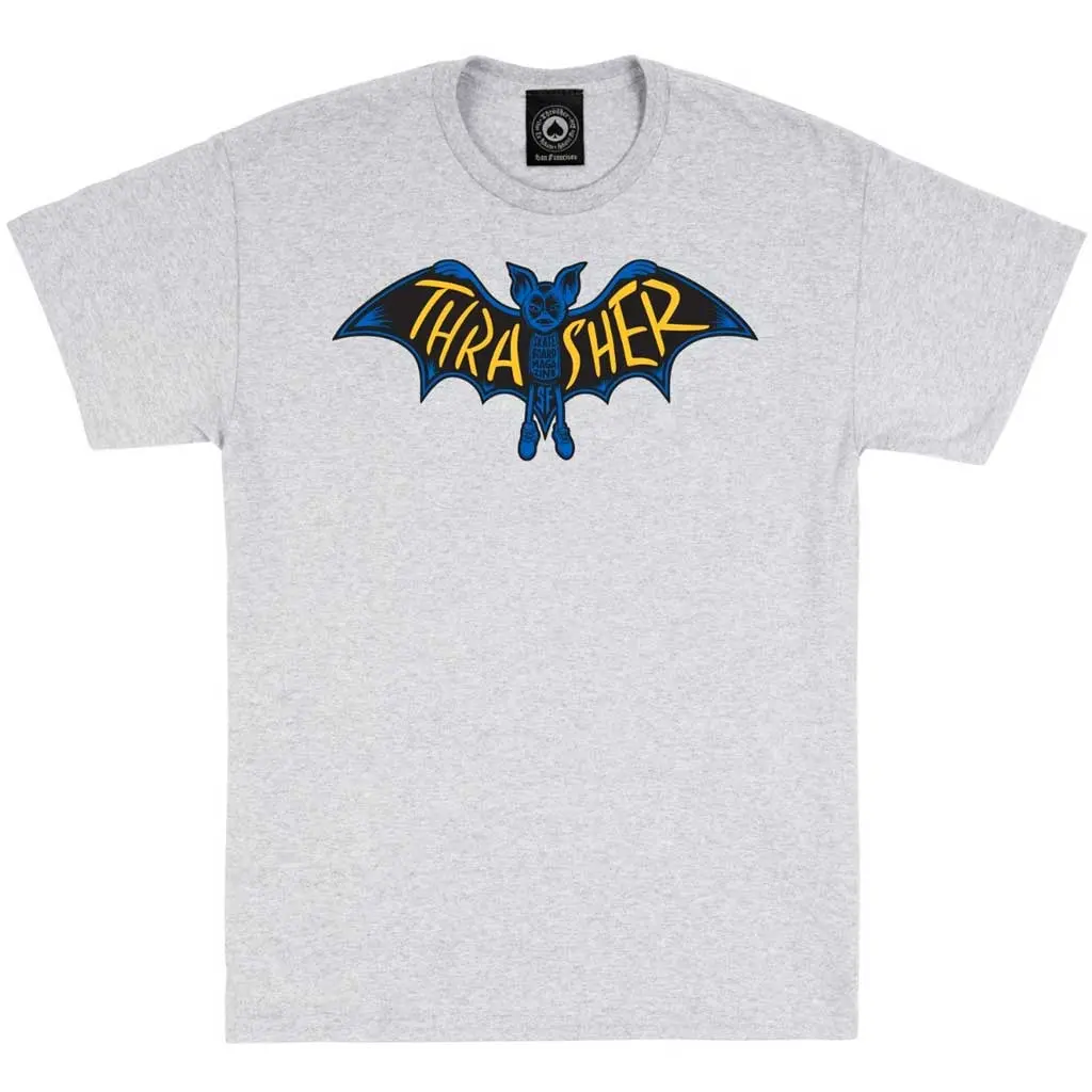 Thrasher Bat S/S Tee - Ash 1