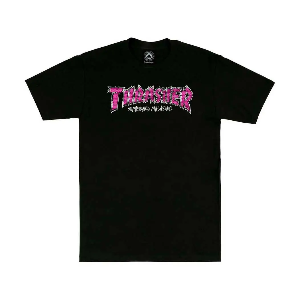 Thrasher Brick Tee - Black 1