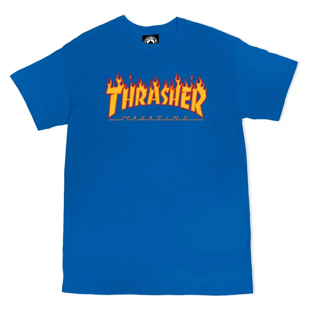 Thrasher Flame Tee - Royal 1