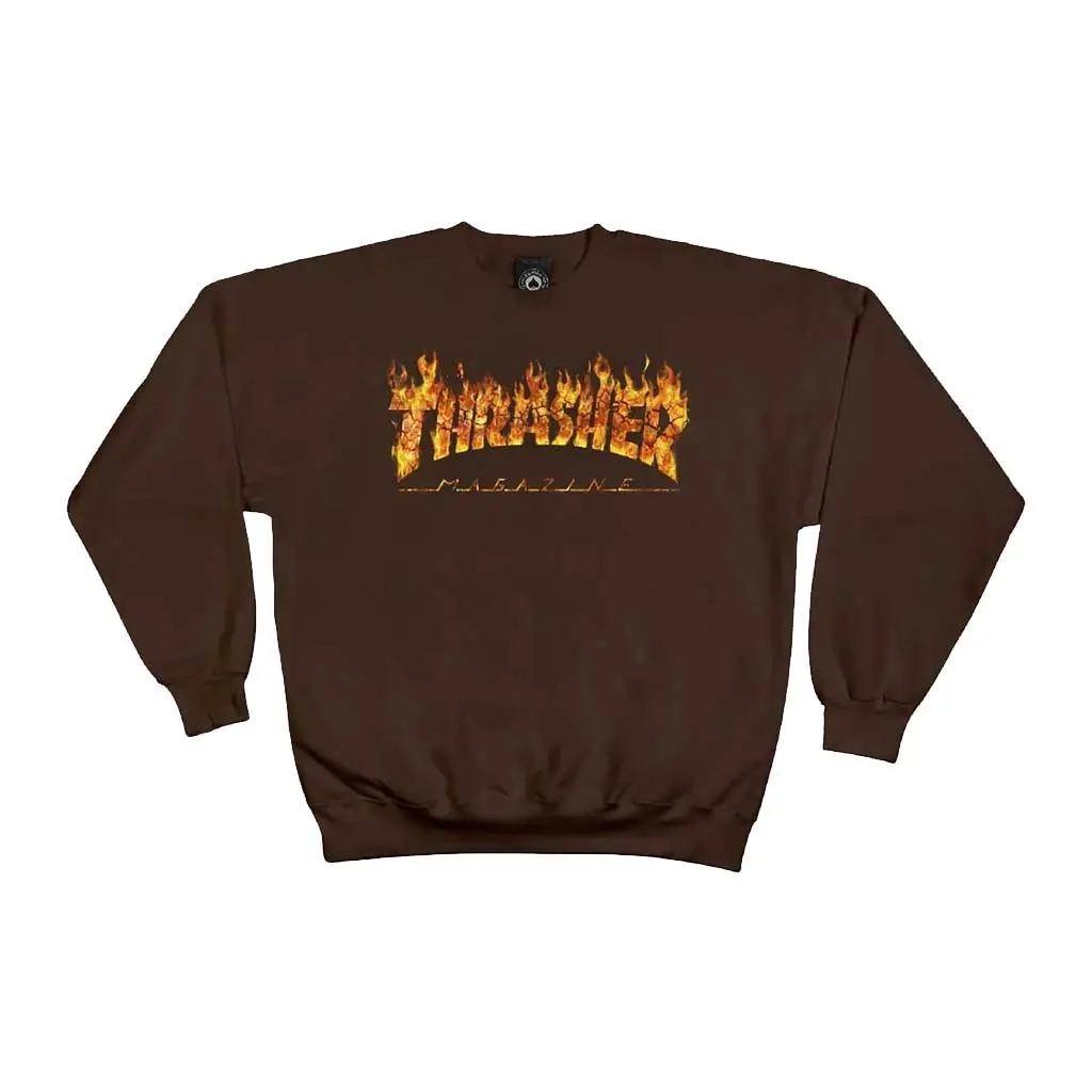 Thrasher Inferno Crewneck - Dark Chocolate 1