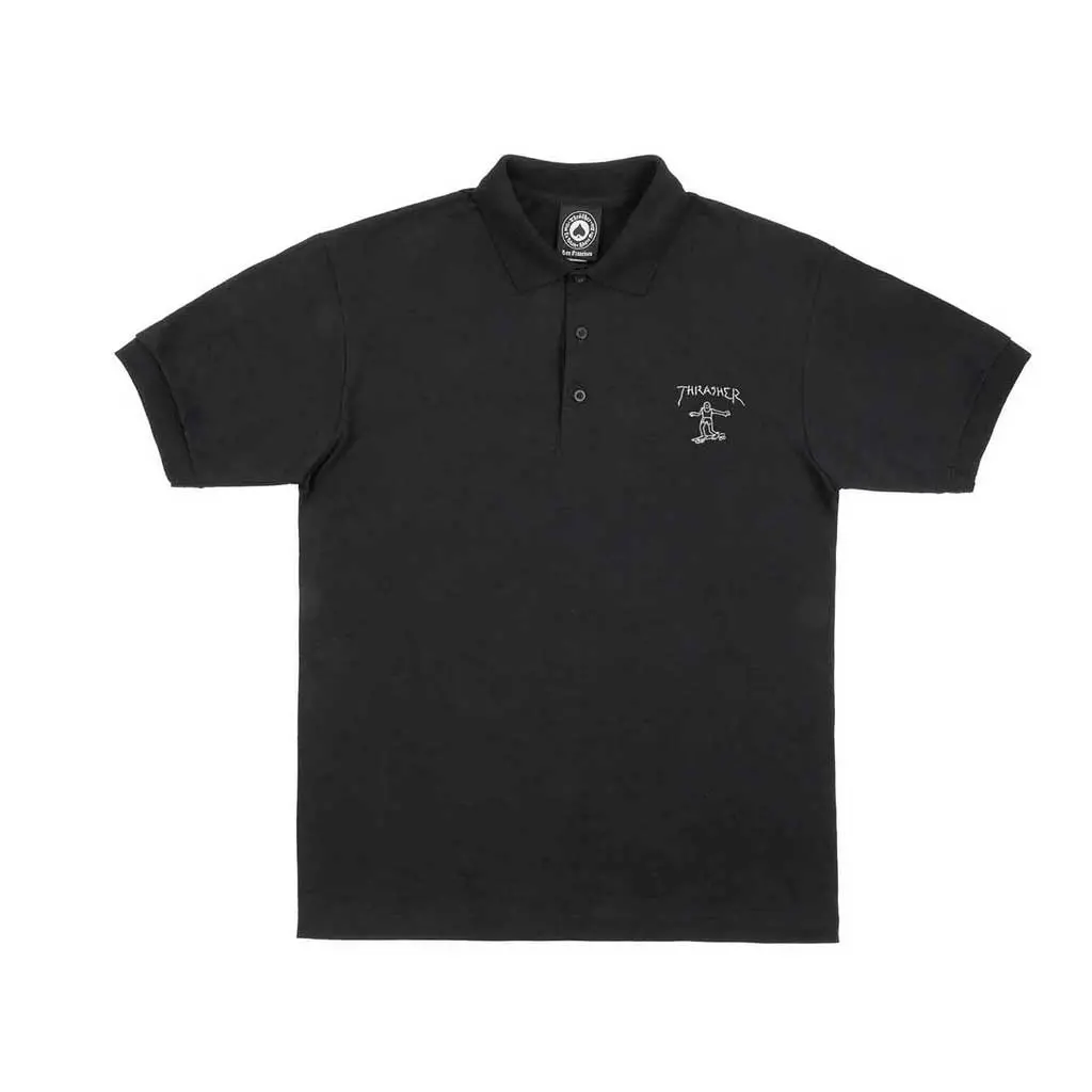 Thrasher Little Gonz Embroidered Polo - Black 1
