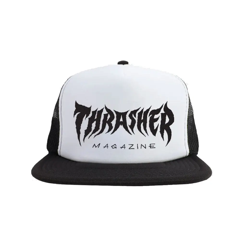 Thrasher Metal Trucker Hat - Black/White/Black 1
