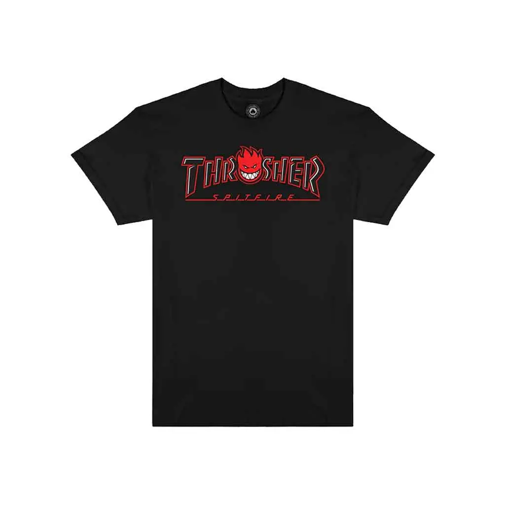 Thrasher X Spitfire Big Head Outline S/S Tee - Black 1
