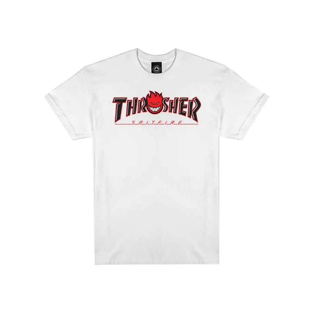 Thrasher X Spitfire Big Head Outline S/S Tee - White 1