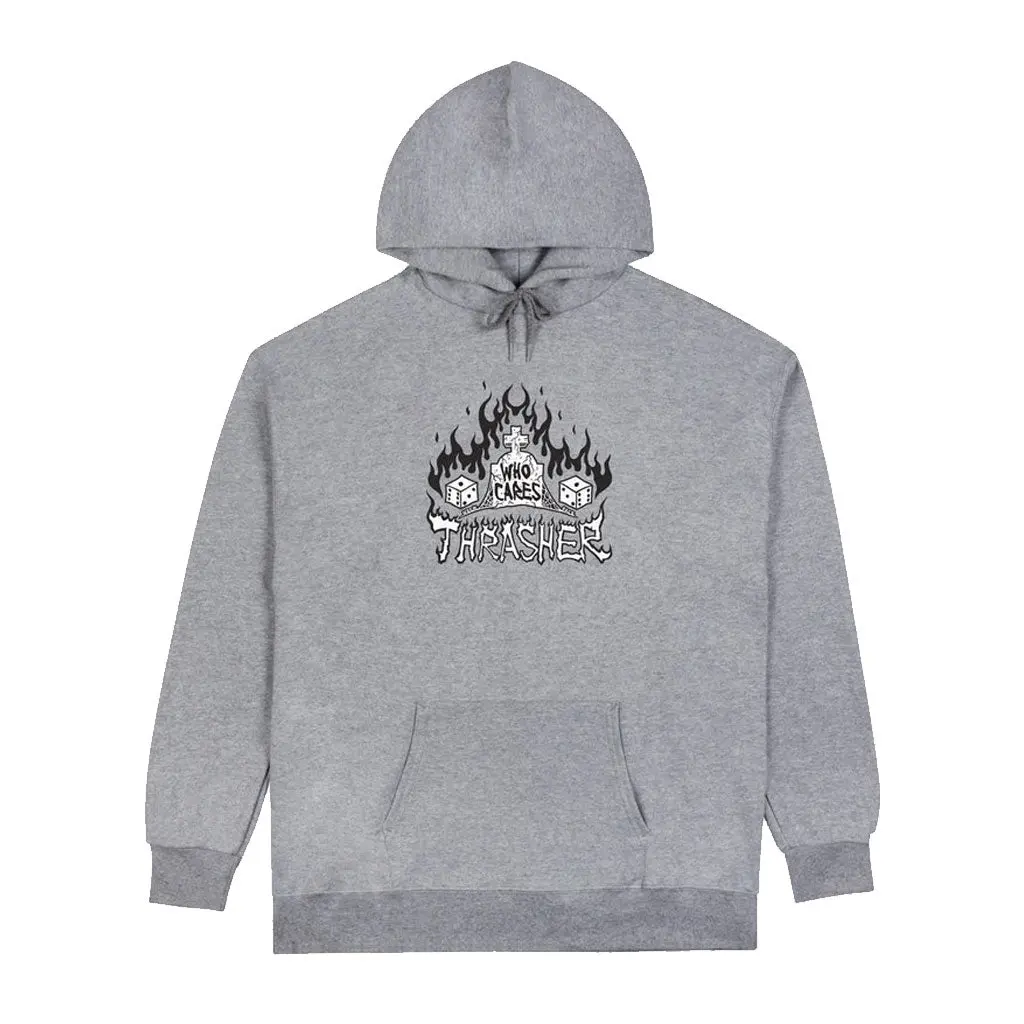Thrasher Who Care By Necklace Hoodie - Sport Grey 1