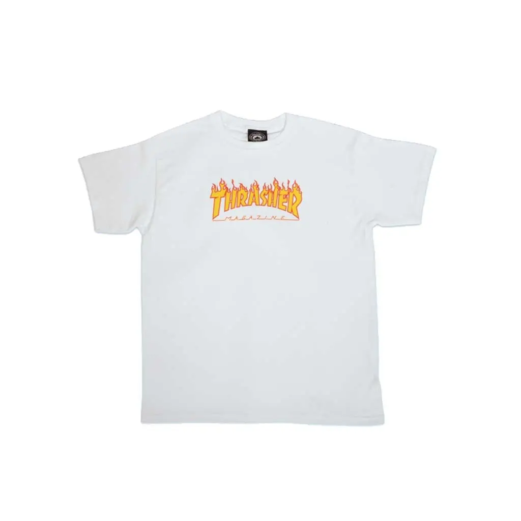 Thrasher Youth Flame Tee - White 1