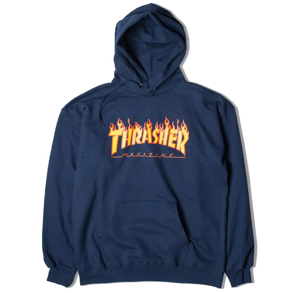 Thrasher Flame Hood - Navy 1