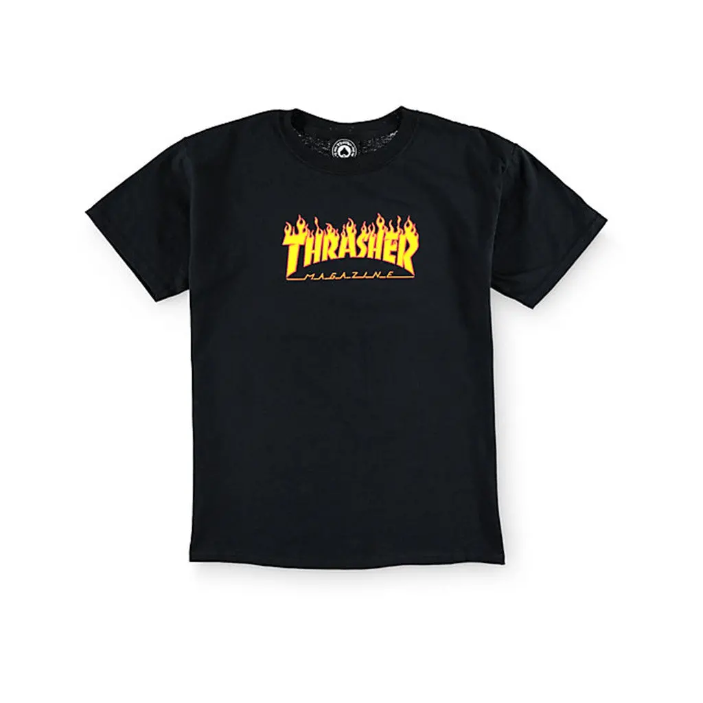 Thrasher Skate Flame Tee - Black 1