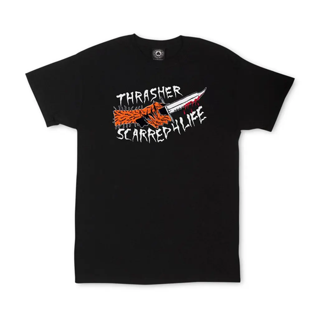 Thrasher Scarred T-Shirt - Black 1