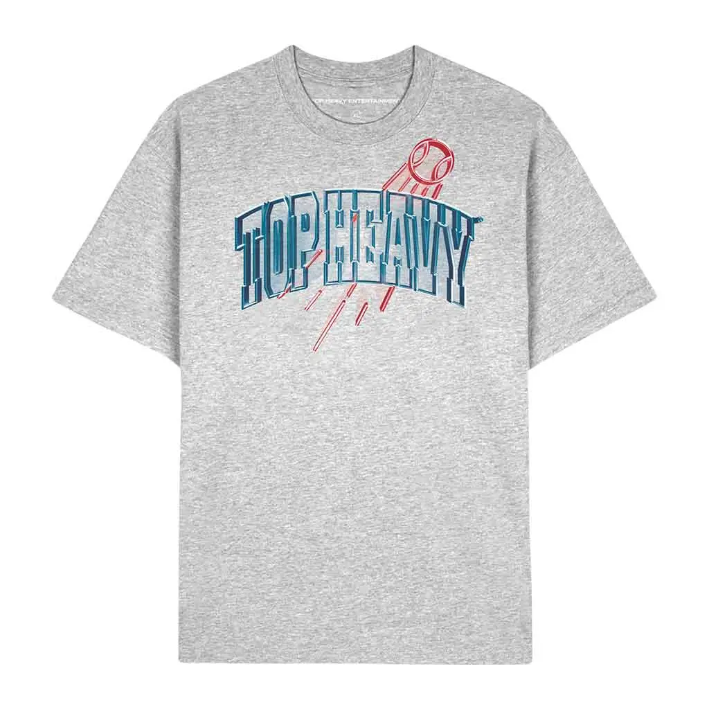 Top Heavy Outfield S/S Tee - Athletic Heather/Blue 1