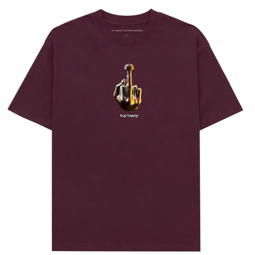 Top Heavy Heavy Metal S/S Tee - Burgundy 1