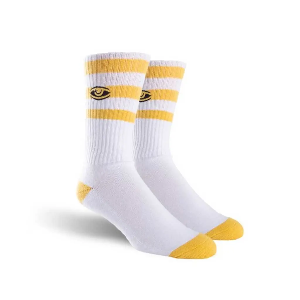Toy Machine Watching Embroidered Socks - Gold 1