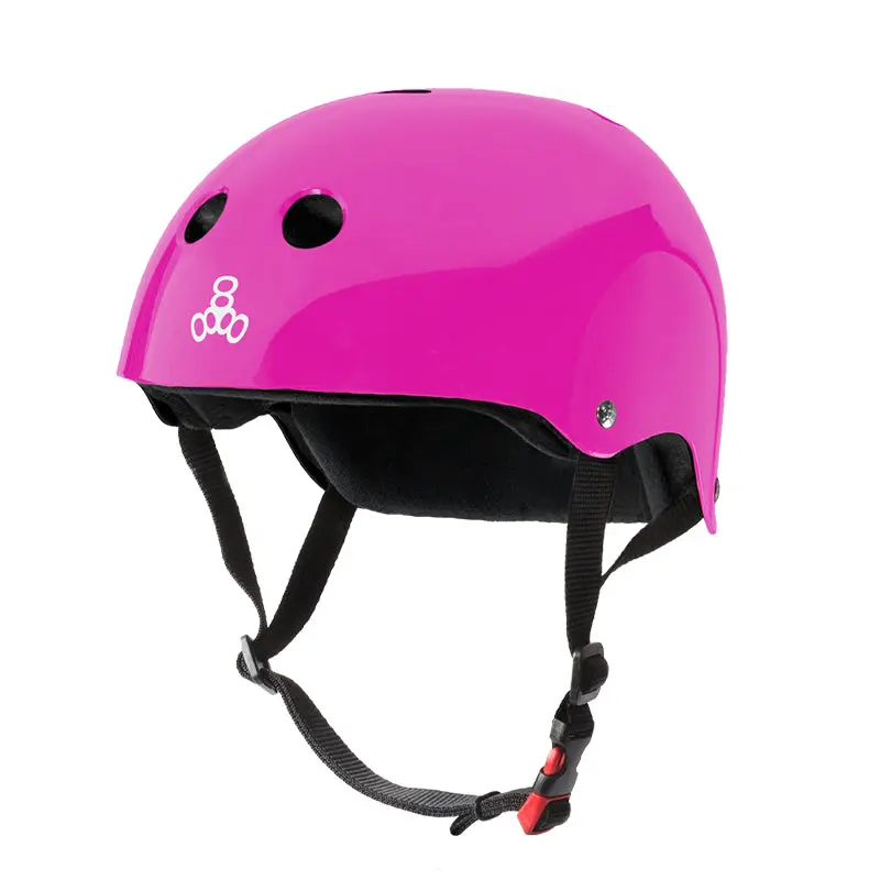 Triple 8 Certified Sweatsaver Helmet Pink Glossy 1