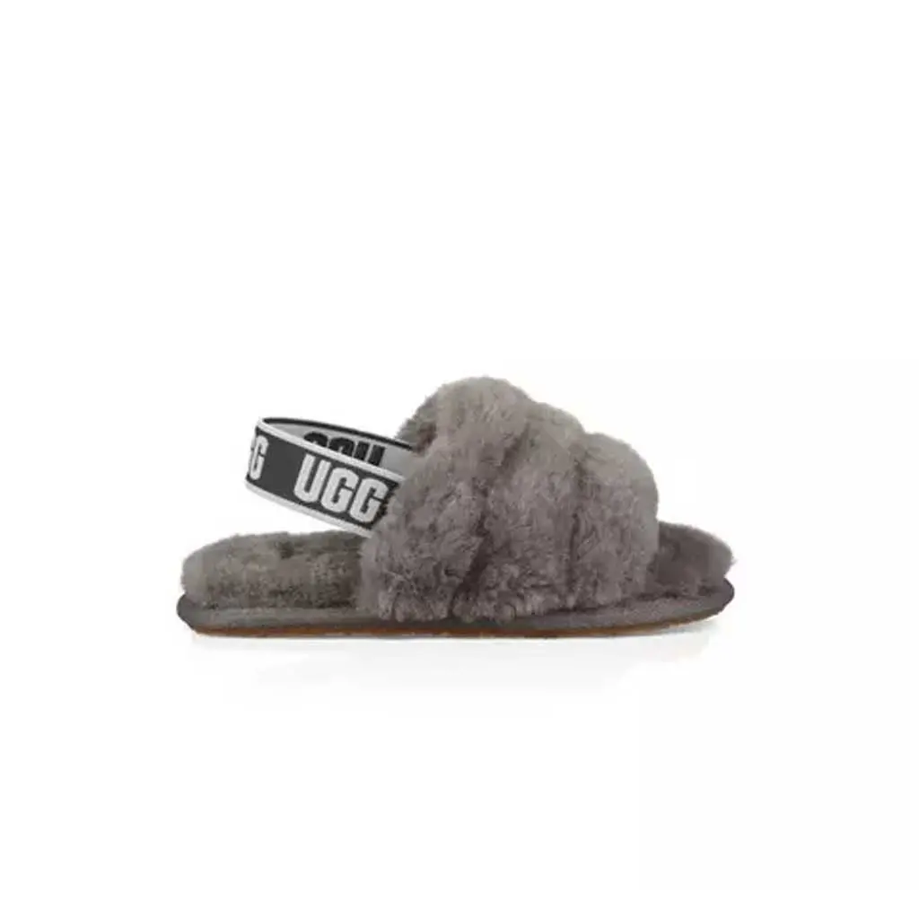 Ugg Toddler's Fluff Yeah Slide - Charcoal 1