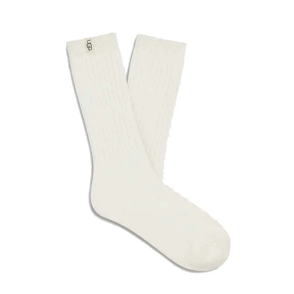 Ugg Rib Knit Slouchy Crew Socks - White 1