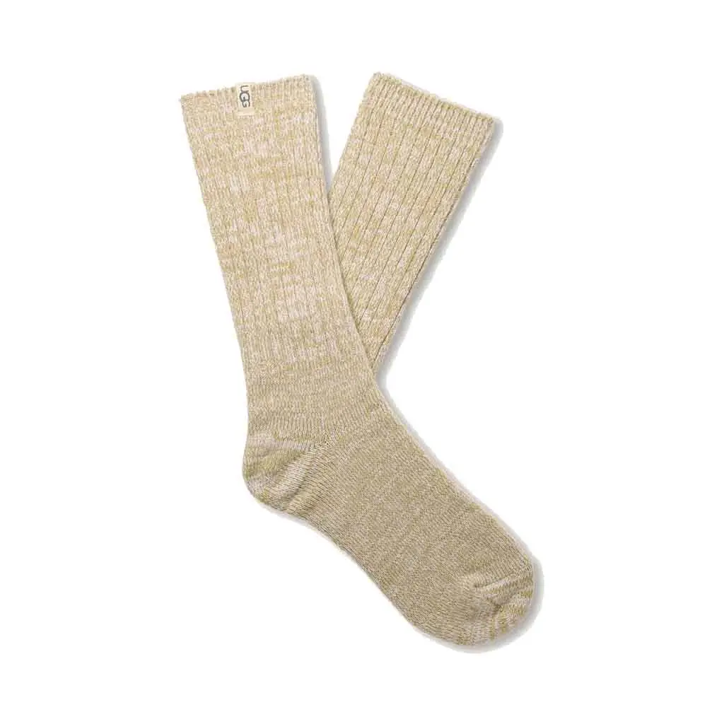 Ugg Rib Knit Slouchy Crew Socks - Muted Brass 1