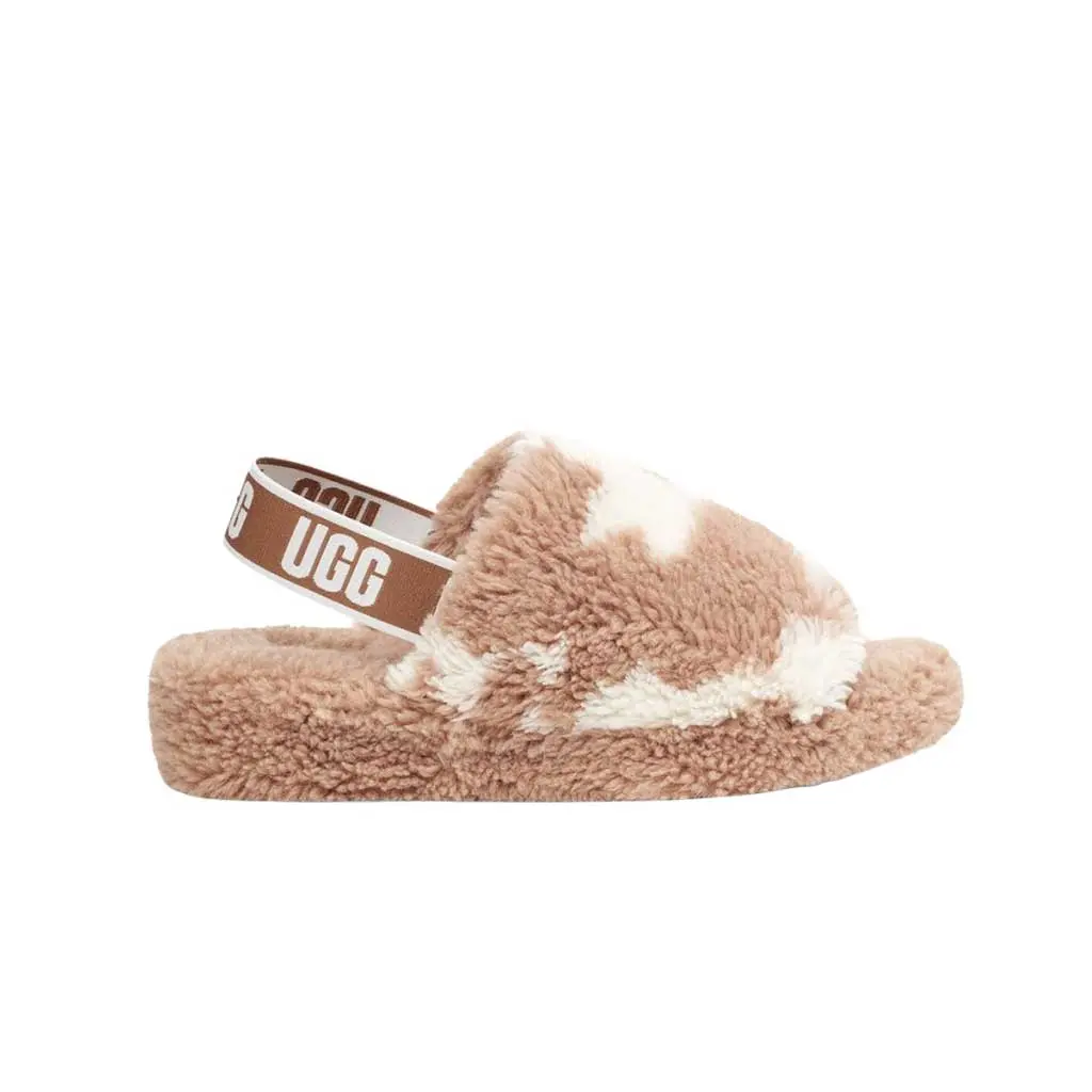 Ugg Fluff Yeah Slide Cow Print - Mss 1