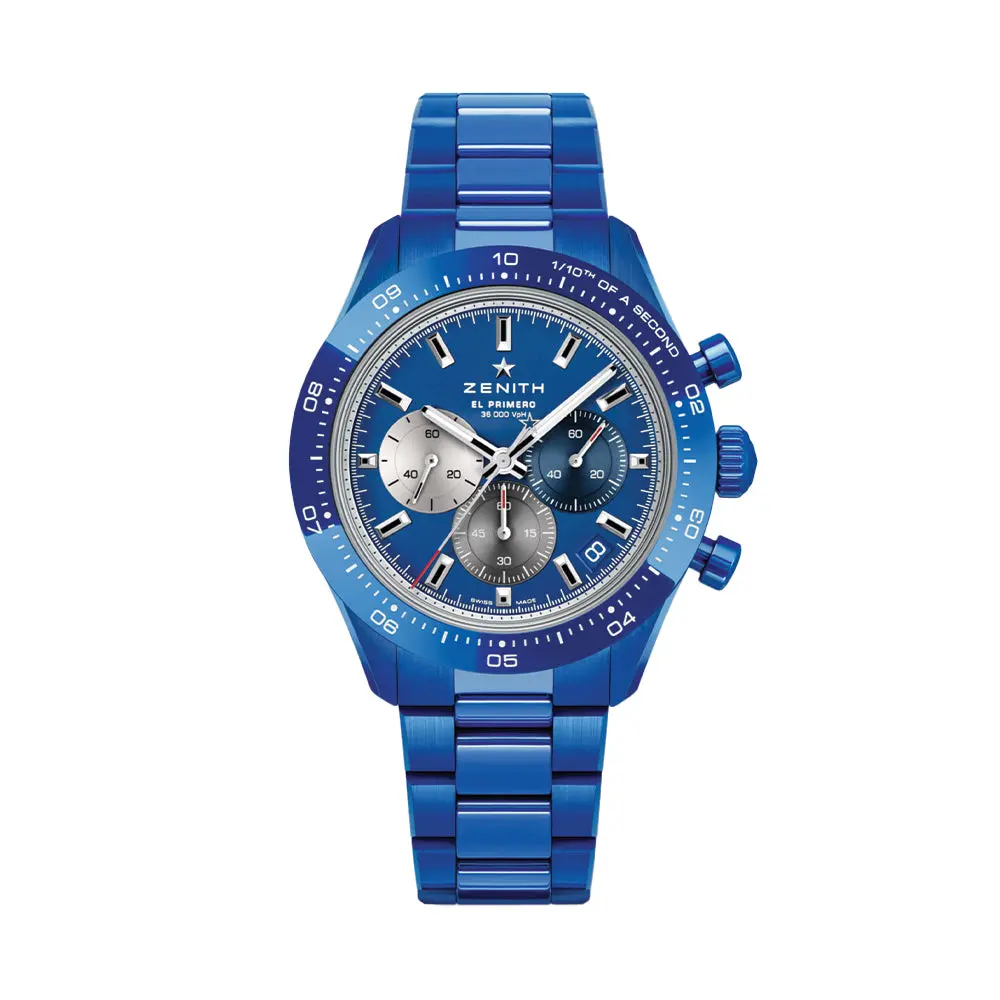 Chronomaster Sport 160Th Anniversary Edition Ceramic 41Mm - Blue On Bracelet W/ Extra Rubber Strap 1