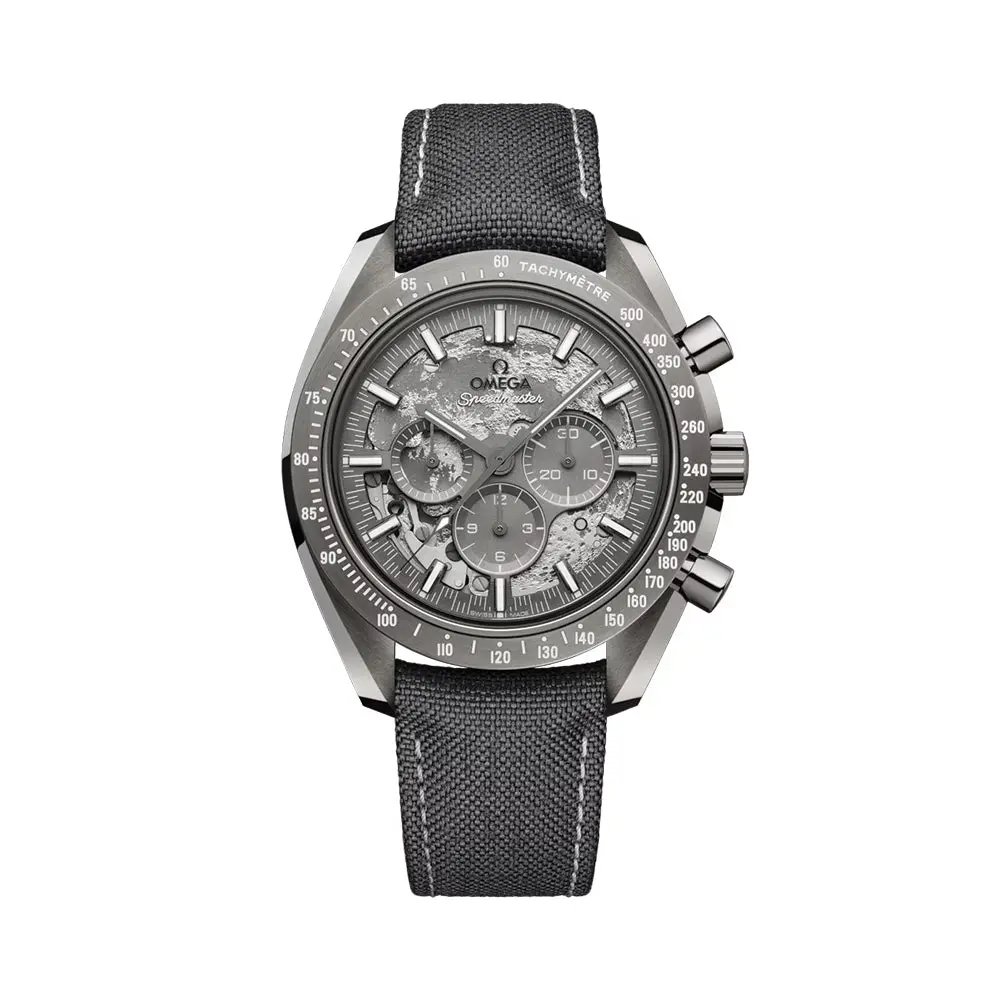 Speedmaster Grey Side Of The Moon Grey Ceramic 44.25Mm - Grey On Fabric Strap 1