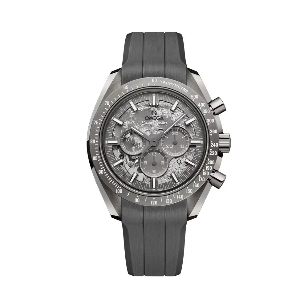 Speedmaster Grey Side Of The Moon Grey Ceramic 44.25Mm - Grey On Rubber Strap 1