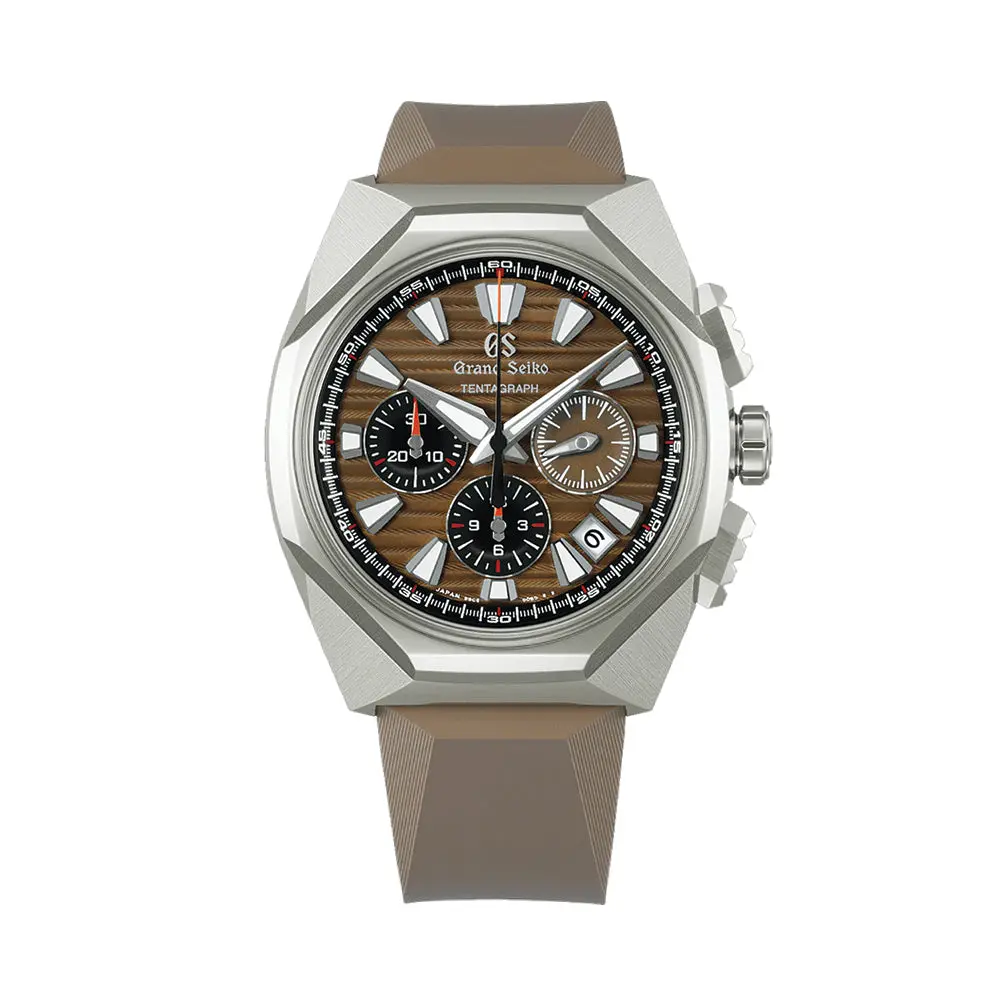 Slgc009 "Tokyo Lion" Sport Tentagraph Brilliant Hard Titanium 43Mm - Brown On Rubber Strap 1
