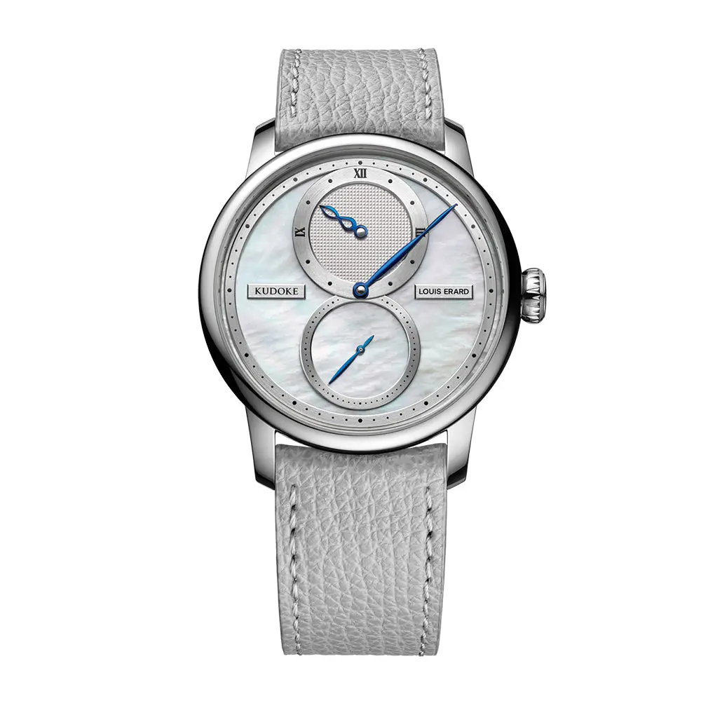 Louis Erard X Kudoke Le Régulateur 42Mm - White, Mother-Of-Pearl On Leather Strap 1