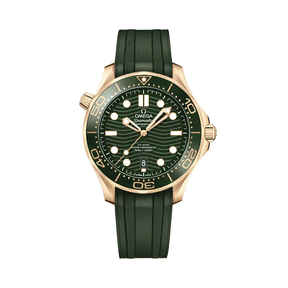 Seamaster Diver 300M Moonshine™ Gold 42Mm - Green On Rubber Strap 1