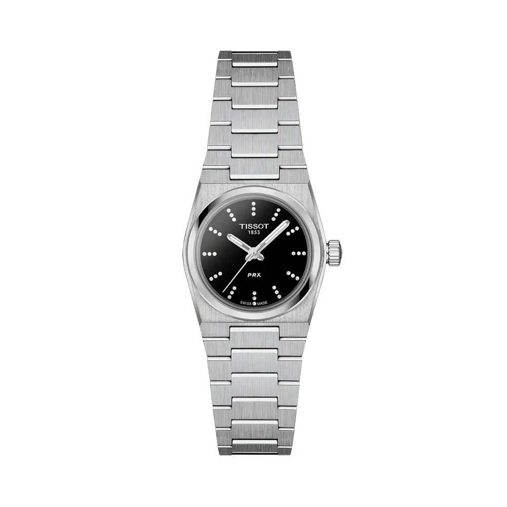 Prx Quartz W/ Diamonds 25Mm - Black On Bracelet 1