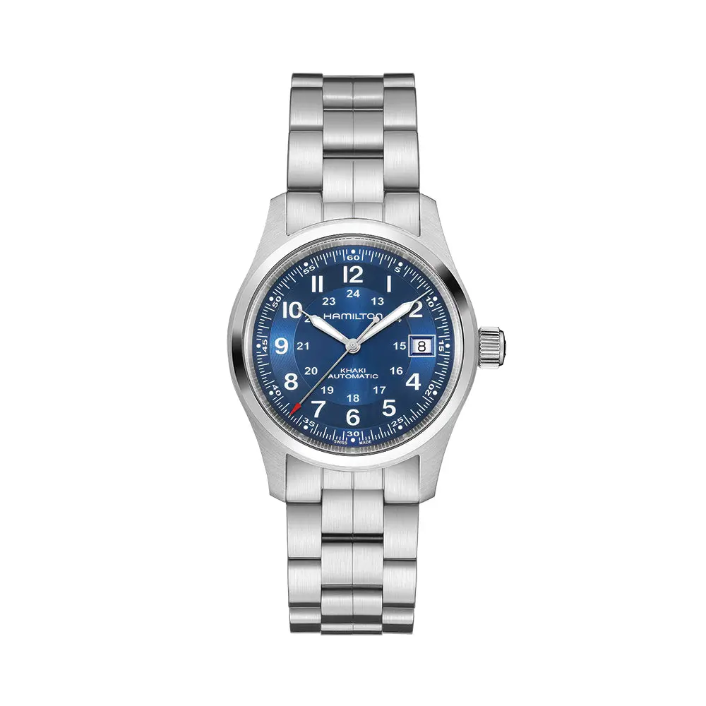 Khaki Field Auto Date 38Mm - Blue On Bracelet 1
