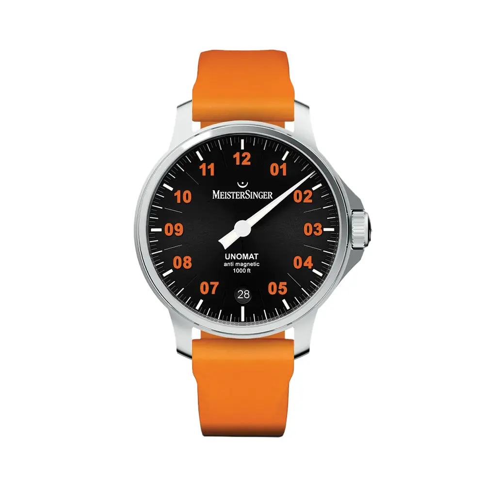 Unomat Automatic 43Mm - Black On Rubber Strap 1