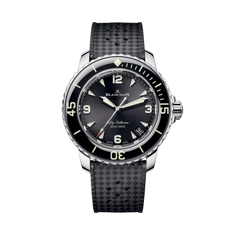Fifty Fathoms Automatique Steel 42Mm - Black On Rubber Strap 1