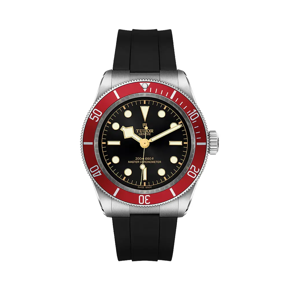 Black Bay 41Mm - Black, Burgundy Bezel On Rubber Strap 1