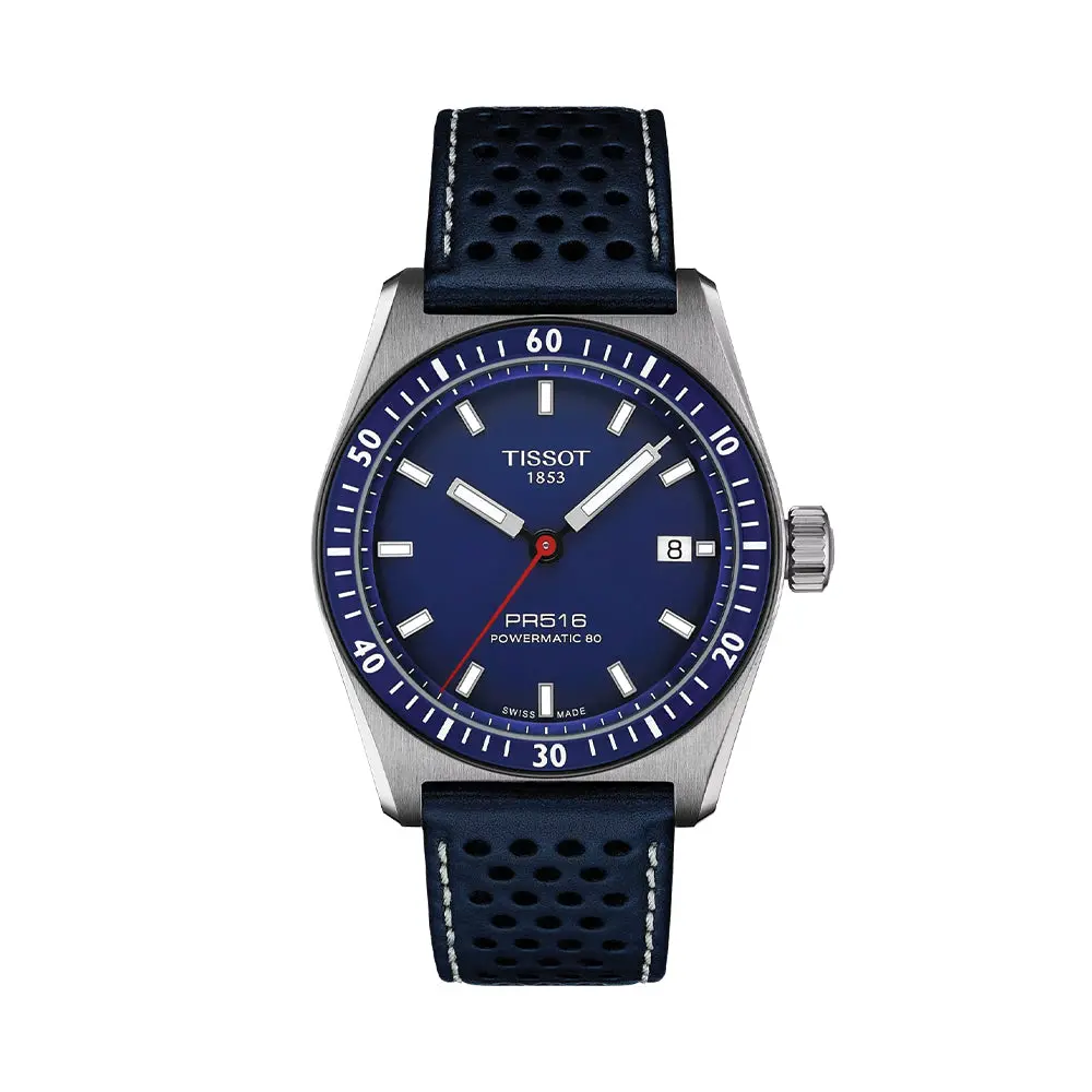 Pr516 Powermatic 80 38Mm - Blue On Leather Strap 1