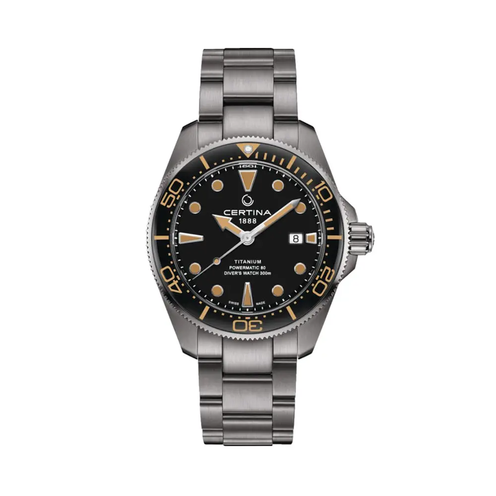 Ds Action Diver Powermatic 80 Titanium 43Mm - Black On Bracelet 1