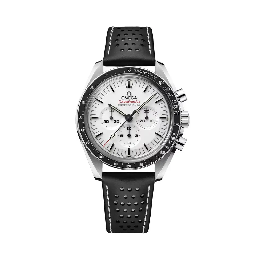 Speedmaster Moonwatch Professional Chronograph Sapphire 42Mm - White On Leather Strap 1