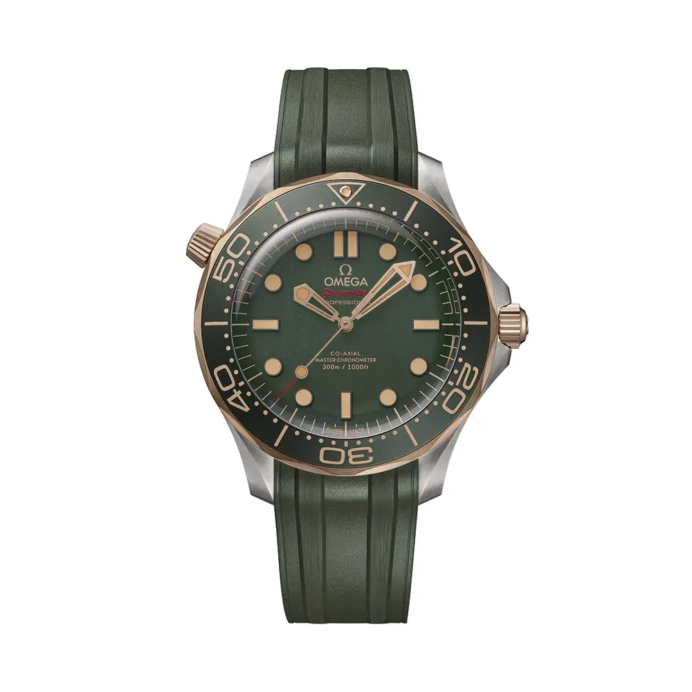 Seamaster Diver 300M Titanium And Bronze Gold 42Mm - Green On Rubber Strap 1