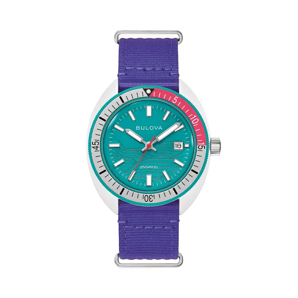 Oceanographer Snorkel Limited Edition Coral Ceramic 41Mm - Teal On Tide Nylon Strap 1