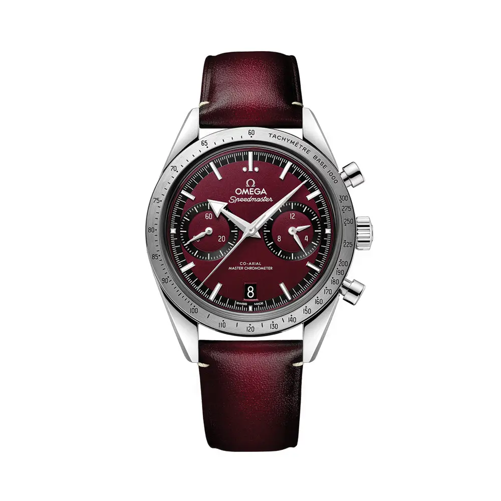 Speedmaster '57 40.5Mm - Red On Leather Strap 1