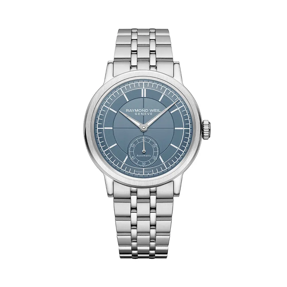 Millesime Men's Automatic Small Seconds Sector Dial 39.5Mm - Blue On Bracelet 1