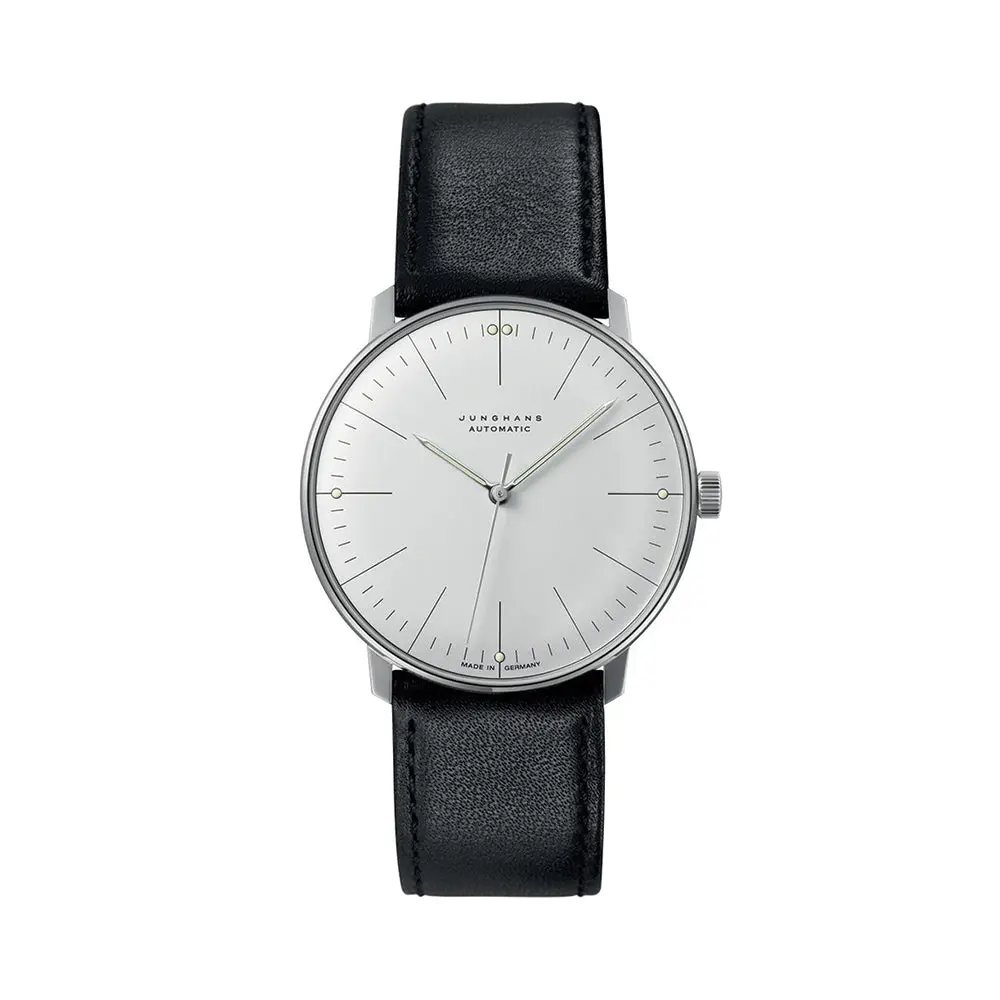 Max Bill Automatic Sapphire Crystal 38Mm - White On Leather Strap 1